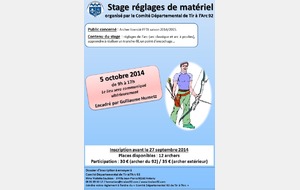 STAGE REGLAGES DE MATERIEL - 5 OCTOBRE