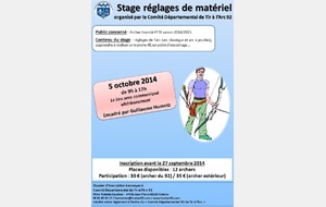 STAGE REGLAGES DE MATERIEL - 5 OCTOBRE